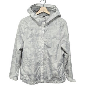 Swiss Alps White Camo Full Zip Packable Windbreaker w Hood Youth Large 12-14